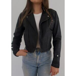 Jakett New York Josey Perforated II Black Leather Jacket Women’s Sz. XS